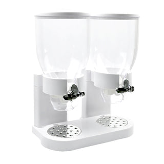 TOQUE Double Cereal Dispenser Dry Food White-1831592935792185345