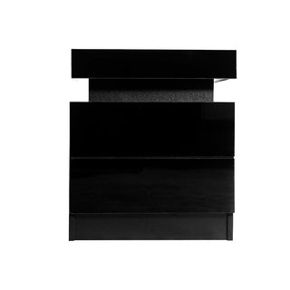 Levede Bedside Tables Side Table 2 Drawers Black-1831592697501192193