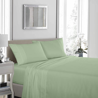 Royal Comfort - 1200TC Ultrasoft 4 Pc Sheet Set - Double - Sage Green-1833647278125092865