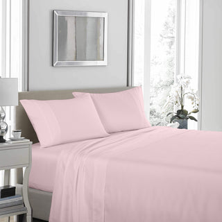 Royal Comfort - 1200TC Ultrasoft 4 Pc Sheet Set - King - Soft Pink-1833647278888456193