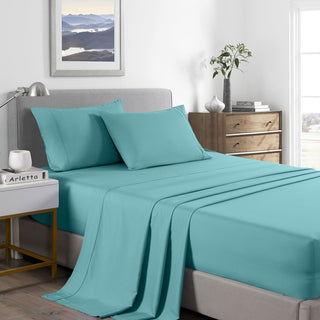 Royal Comfort Bamboo Cooling 2000TC Sheet Set - King-Aqua-1833647265244385280