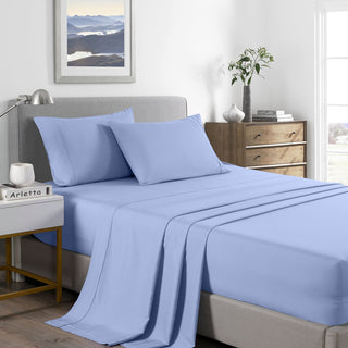 Royal Comfort Bamboo Cooling 2000TC Sheet Set - Single-Light Blue-1833647267106656256