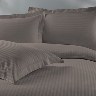 Royal Comfort 1200 Thread count Damask Stripe Cotton Blend Quilt Cover Sets Queen Charcoal Grey-1833647248496529409