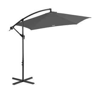 Milano Outdoor - Outdoor 3 Meter Hanging and Folding Umbrella - Charcoal-1833647288468246528