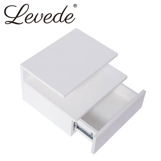 Levede 2x Bedside Tables Side Table White-1831592663078539265