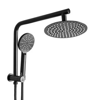 High Pressure Shower Head Set Rain Round Black-1831592551870763008