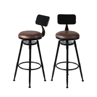 Levede 2x Bar Stool Kitchen Wooden PU-1831592567704260608