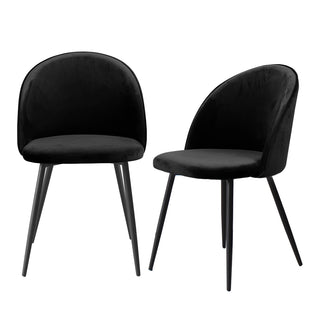 Levede 2x Dining Chairs Kitchen Cafe Black-1831592593465675776