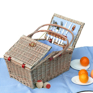 4 Person Picnic Basket Baskets Set Outdoor-1831592658842292224