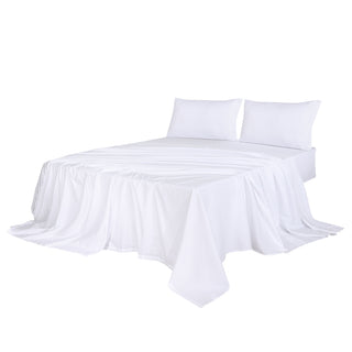 Dreamz 4pcs King Size 100% Bamboo Bed Sheet Set in White Colour-1831592744536117248