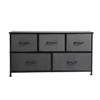 Levede Chest of 5 Drawers Storage Cabinet Dark Grey-1831592667289620481