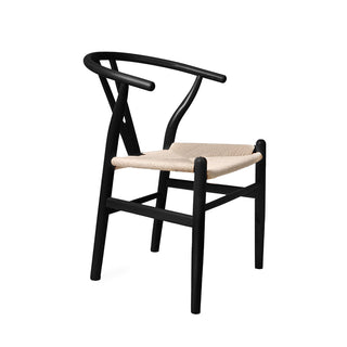 Levede 2x Dining Chairs Wooden Hans Black-1836526711542517761