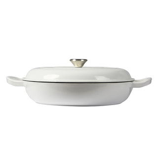 TOQUE 3.5L Enamel Dutch Oven Pan in White Colour-1836526686447996929