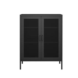 Levede Storage Cabinet Steel Kitchen Black-1831592581990060033