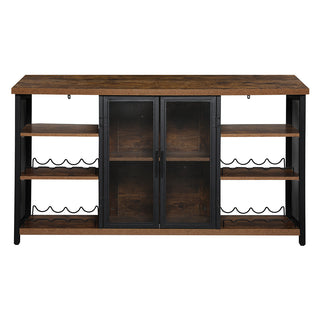 Levede Bar Cabinet Buffet Sideboard Walnut-1831592522070233089