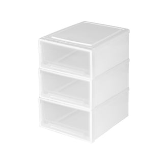 Plastic Storage Box Stackable Containers M 3PK Medium-1836526673491791873