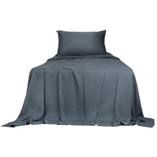 Dreamz 3pcs Sinigle Size 100% Bamboo Bed Sheet Set in Charcoal Colour Single-1836526743461171201