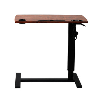 Levede Mobile Standing Desk Foldable Brown Fold-1831592596942753793