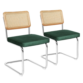 Levede 2xRattan Chair Dining Chairs Green-1836526713861967873