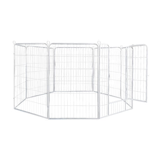 PaWz 8 Panel 40'' Pet Dog Playpen Puppy White 2.5kg Venison-1831593132404379649