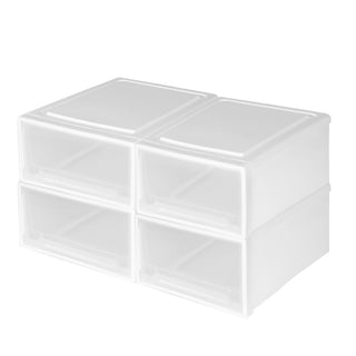 Plastic Storage Drawers Stackable Containers S 4PK Small-1831592793341038593