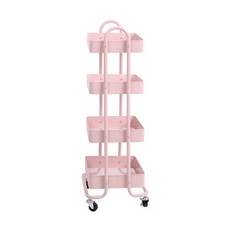 Levede 4 Tiers Kitchen Trolley Cart Pink-1831592792112107521