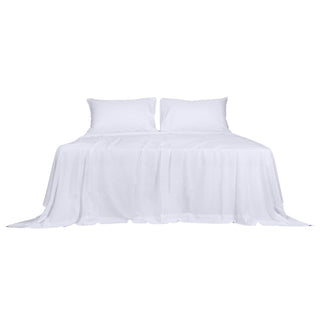 Dreamz 4pcs Double Size 100% Bamboo Bed Sheet Set in White Colour-1836526742320320513