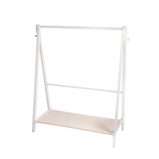 Levede Clothes Rack Wooden Wardrobe White-1831592706116292609