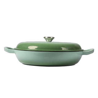 TOQUE 3.5L Enamel Dutch Oven Pan in Green Colour-1831592717436719105