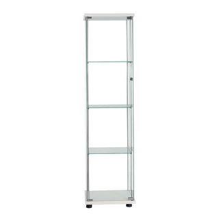 Stacked Display Cabinet Tempered Glass White-1831593116776402945