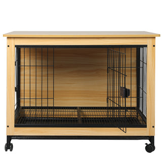 PaWz Wooden Wire Dog Kennel Side End M Medium-1831592587643981825