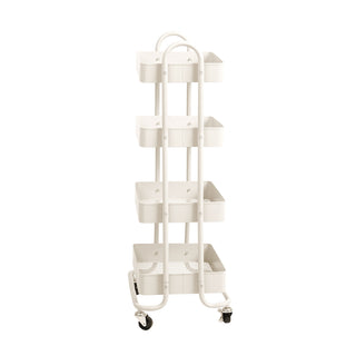 Levede 4 Tiers Kitchen Trolley Cart White-1831592809682046977