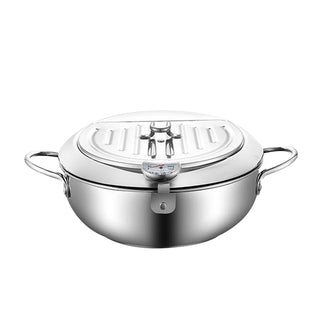 TOQUE 24cm Japanese Deep Frying Pan Silver-1831592862492528641