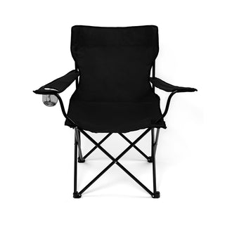 Levede 2Pcs Camping Chairs Folding Arm Black-1836526636082794497