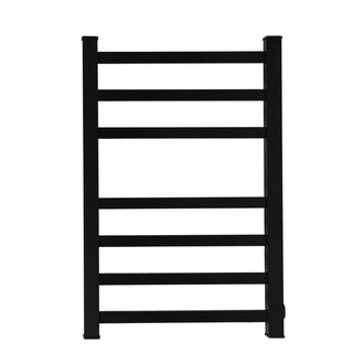 Heated Towel Rail Warmer Rack Wall Mounted Black-1831592622104383489