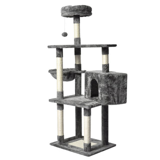 PaWz 130cm Cat Tree Toy Scratching Post Grey-1831593104872968193