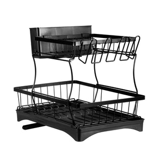 TOQUE Detachable Dish Drying Rack Cutlery Black-1831592908491460609