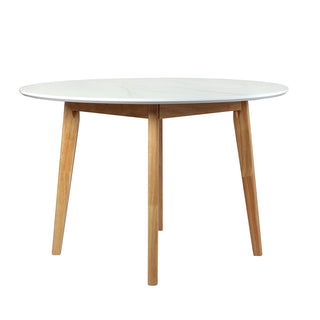 Levede Dining Table Round Rubberwood Base 120cm White 120 CM-1836526715321585665