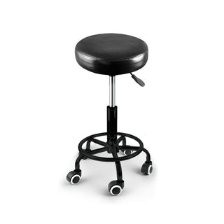 Levede Salon Stool Swivel Bar Stools Black with Black Stand