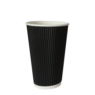 1000 Pcs 16oz Disposable Takeaway Coffee Black-1836526735693320193