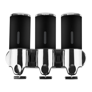 3 Bottles Bathroom Shower Soap Dispenser Black-1831592943476150273