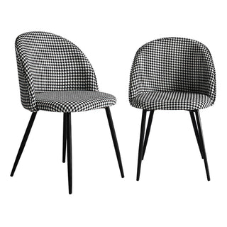 Levede 2x Dining Chairs Kitchen Cafe Black and White-1831592593750888449