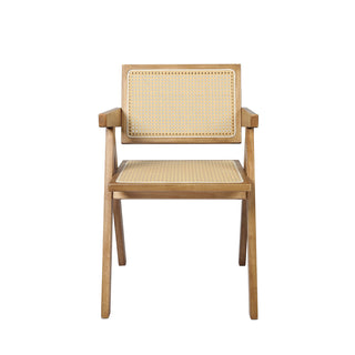 Levede 1x Dining Chair Solid Wood Rattan Natural-1836526713580949505