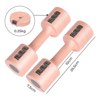 Centra A Pair Of 1KG To 5KG Dumbbells Pink