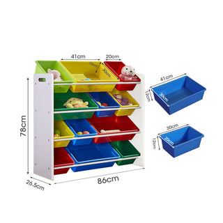 Levede 12Bins Kids Toy Box Bookshelf