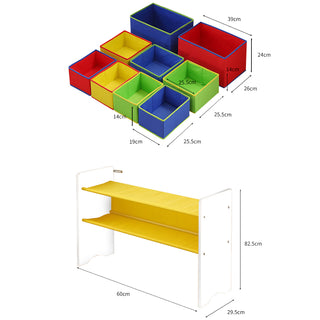 Levede Kids Toy Box 9 Bins Storage Rack White